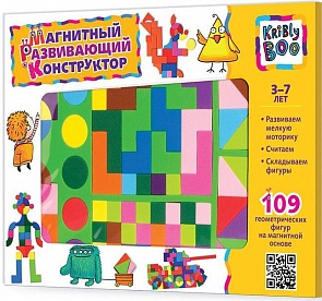 Конструктор магнитный развивающий, 109 деталей (Kribly Boo, 47071)